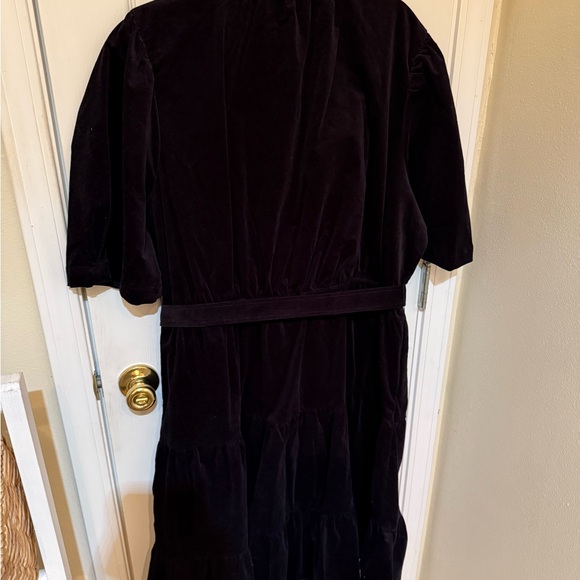 NWT Draper James RSVP Black Velvety Cord Dress With Bow - Picture 3 of 4